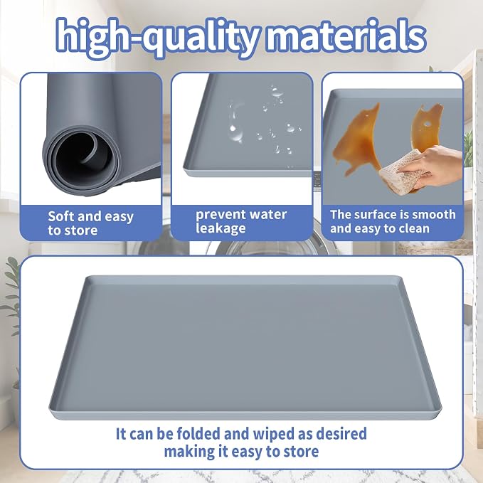 27" x 27" Silicone Washing Machine Drain Pan, Waterproof Washer Drip Tray - Image 5