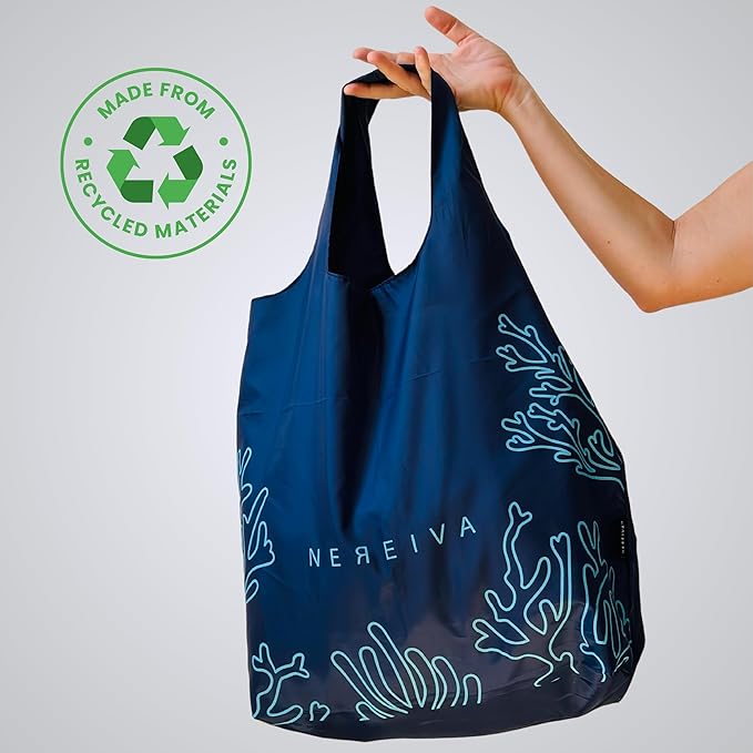 4 Pack Foldable Grocery Bags into Tiny Pouch - Image 4