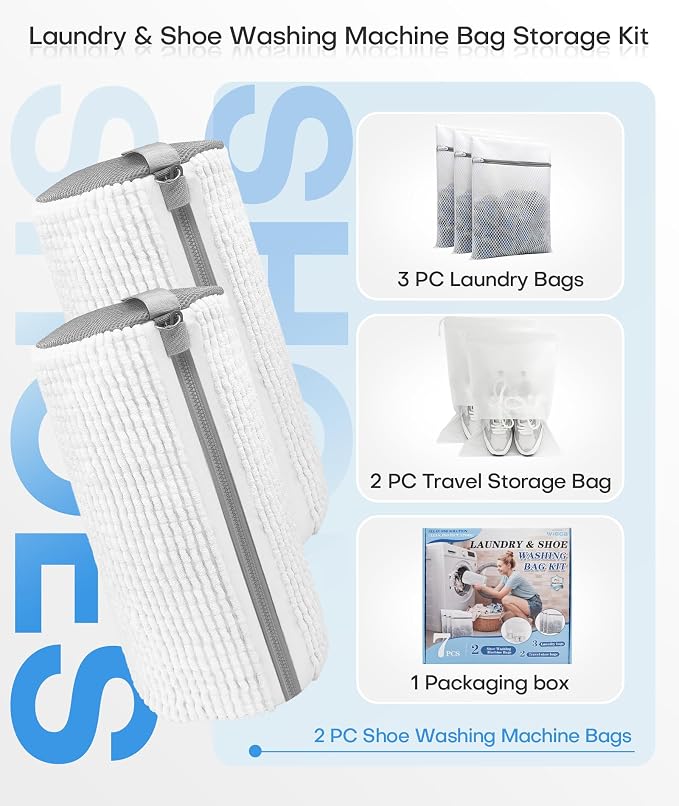 3-IN-1 Laundry & Shoe Washing Machine Bag Kit : Laundry Shoe Bag - Image 3