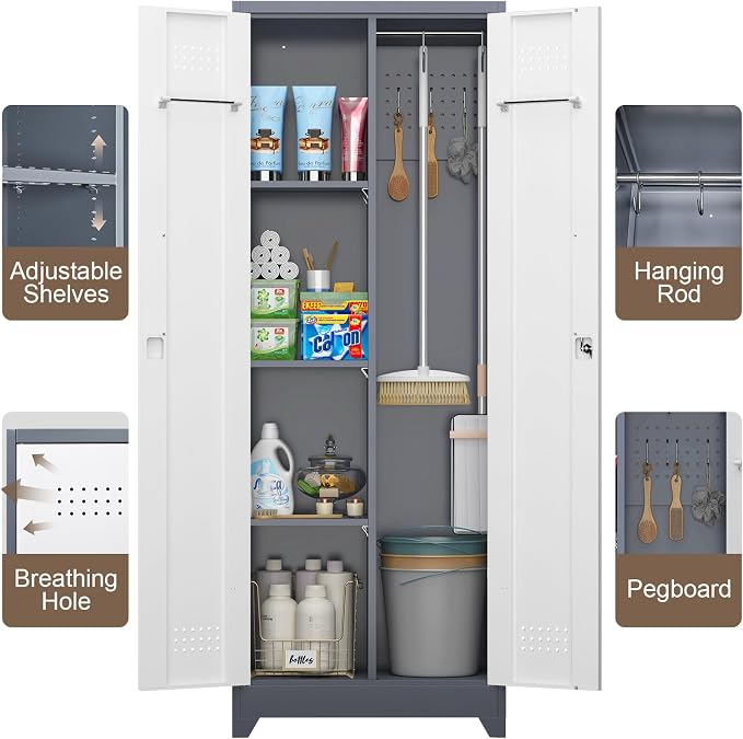GREATMEET 65'' Metal Utility Storage Cabinet - Image 7