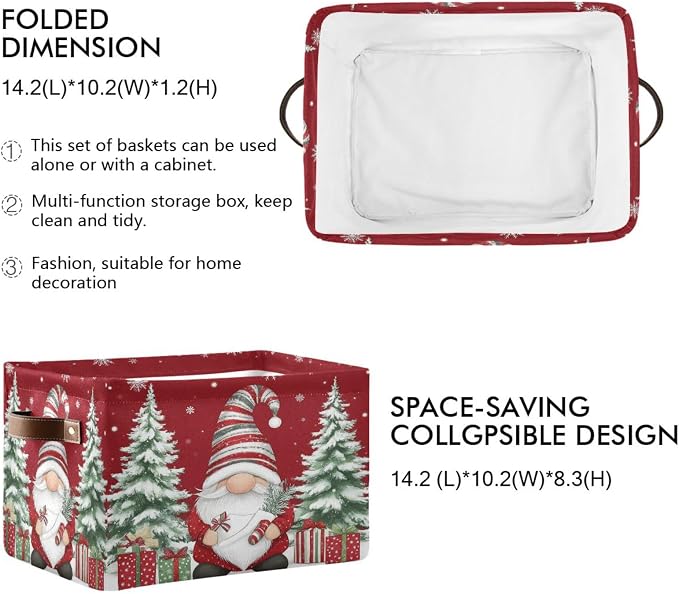 Pfrewn Christmas Winter Storage Basket Gnome - Image 3