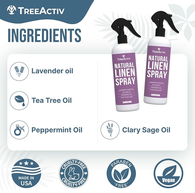 TreeActiv Natural Linen Spray, 8 fl oz, Lavender - Image 5