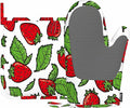 Mxocom Strawberry Pattern Silicone Oven Mitts and Pot Holders Sets Red by Mxocom