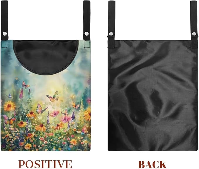 Floret Clothespin Bag with Hanging Hook Laundry Clothes Pin Holder Waterproof - Image 7