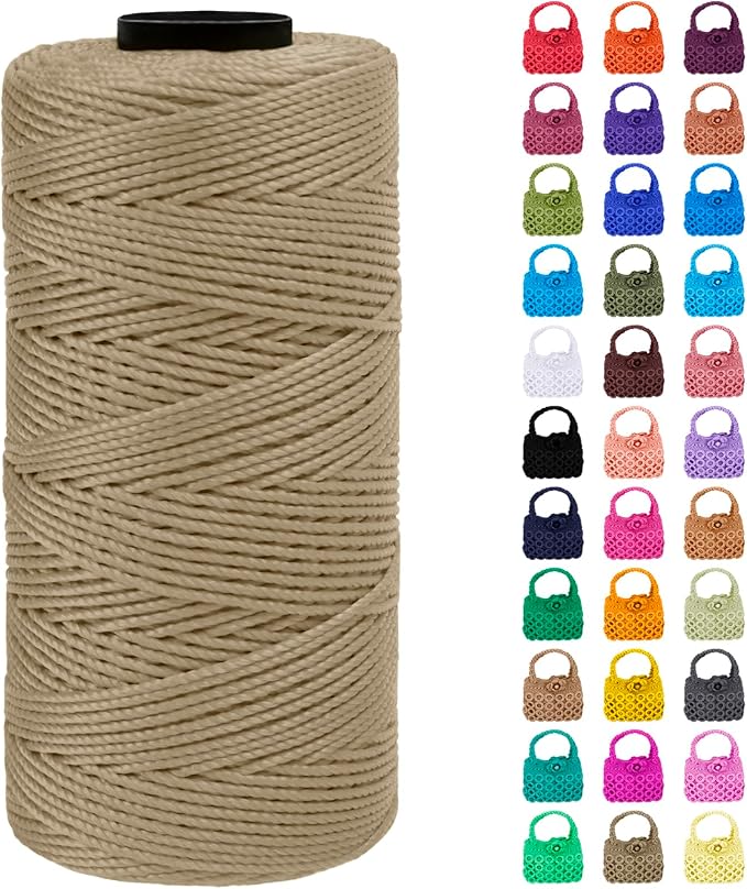 Braided Macrame Cord 1.5mm x 218yards Polypropylene Rope Polyester Rope Yarn by LEREATI