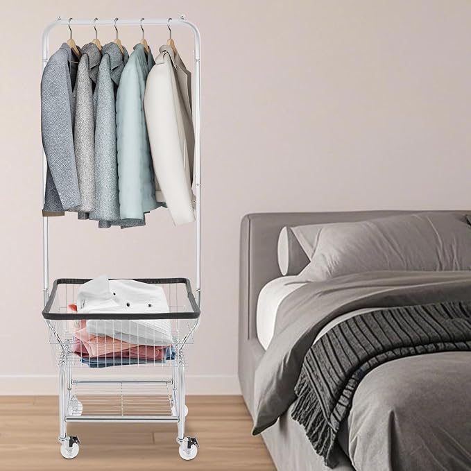 Laundry Cart Mobile Laundry Basket - Image 8