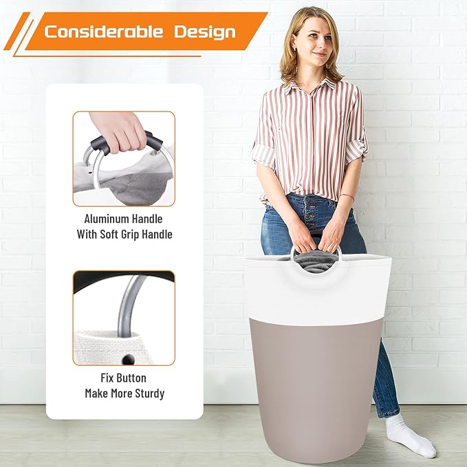 BlissTotes 115L Laundry Basket, Freestanding Laundry Hamper, Collapsible Dirty - Image 5