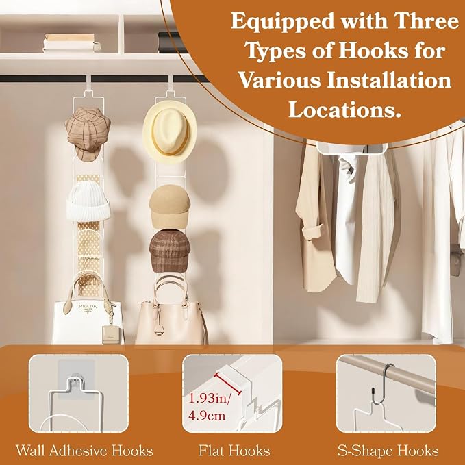 10 Pack Over The Door Hat Organizer - Image 8