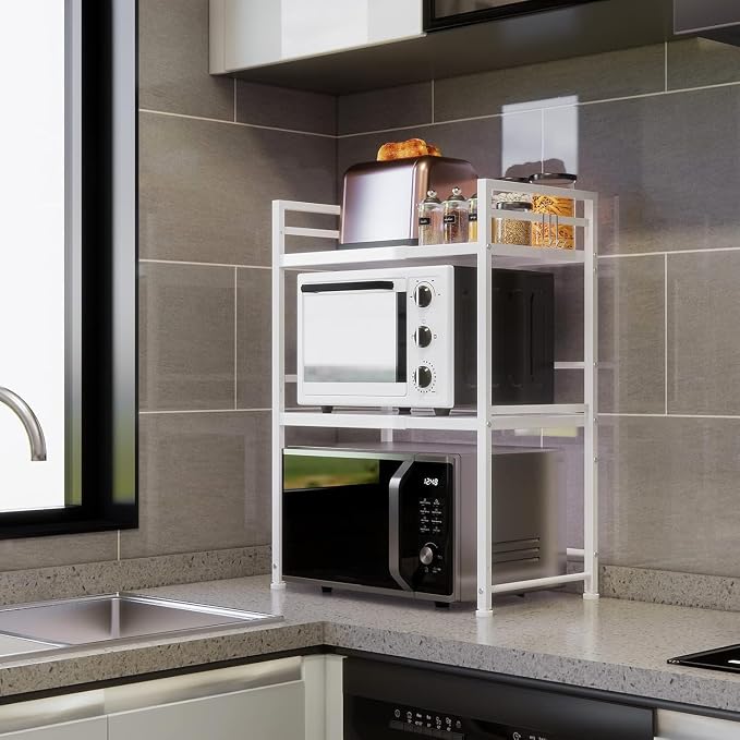 DOLALIKE Microwave Oven Rack, Expandable Microwave Stand Countertop Kitchen - Image 6