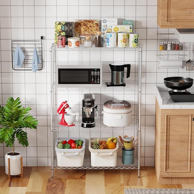 Meet perfect 4-Tier Heavy Duty Metal Shelving Unit, 800 lbs Capacity Adjustable - Image 2