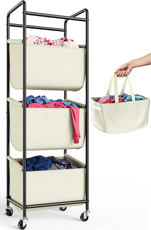 Moforoco Vertical Laundry Sorter 3 Section by MOFOROCO
