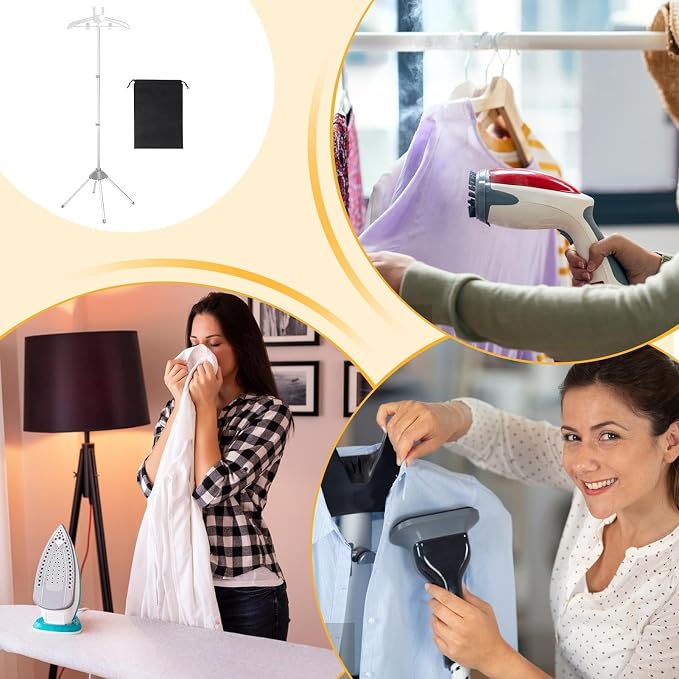 Adjustable Garment Steamer Stand, Foldable Clothes Hanger Holder, Ironing - Image 4