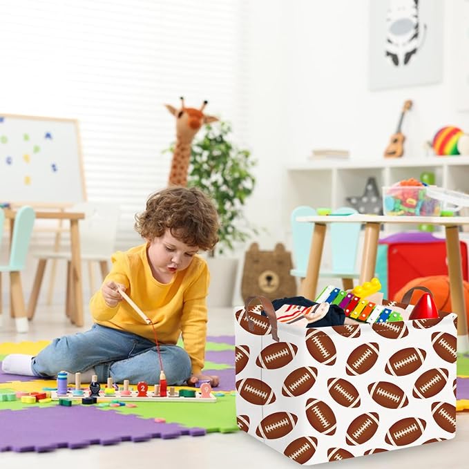 FXOLCSHE Rectangular Football Basket, Toy Organizer, Gift basket - Image 4