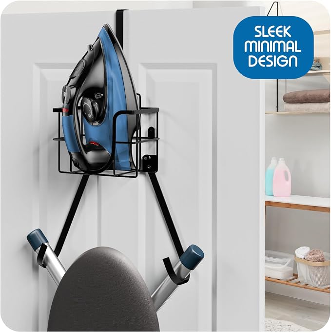 Hearth & Harbor Ironing Board Holder Wall Mount & Over The Door Hanger - Image 7