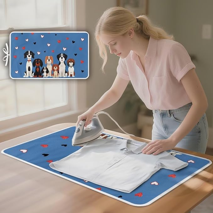 Ironing Mat Cute Dogs Print Foldable Ironing Pad Portable Board Iron Board - Image 2