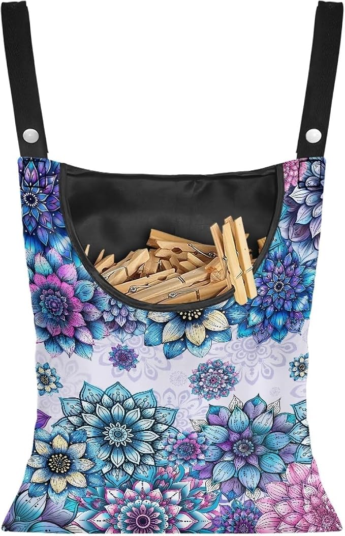 Mandala Clip Storage Bag Multi Purpose Clothespin Storage Organizer by Psesaysky