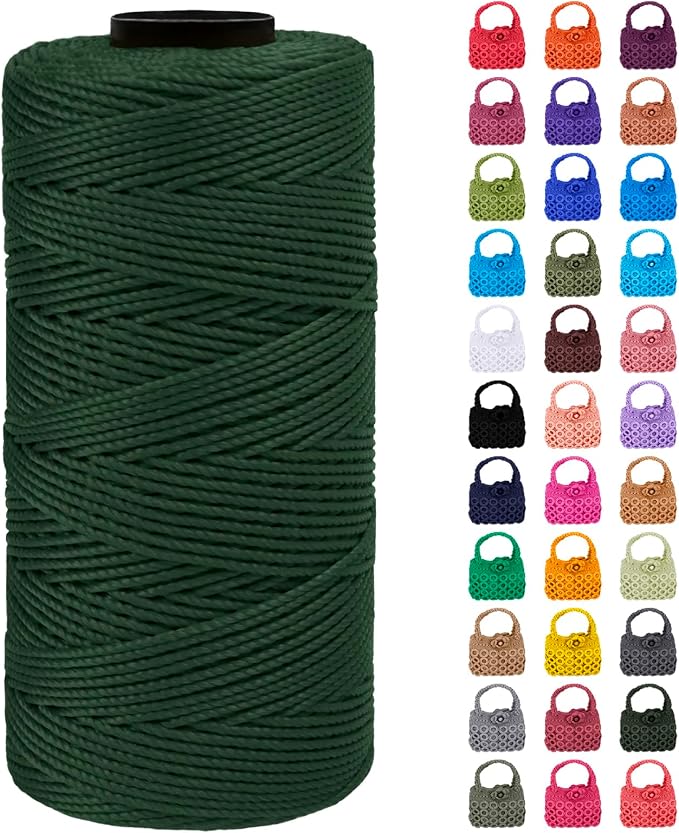 Braided Macrame Cord 1.5mm x 218yards Polypropylene Rope Polyester Rope Yarn by LEREATI
