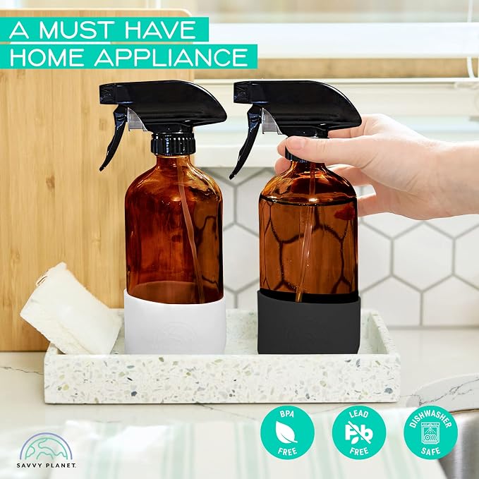 SAVVY PLANET Empty Amber Glass Spray Bottles - Image 6