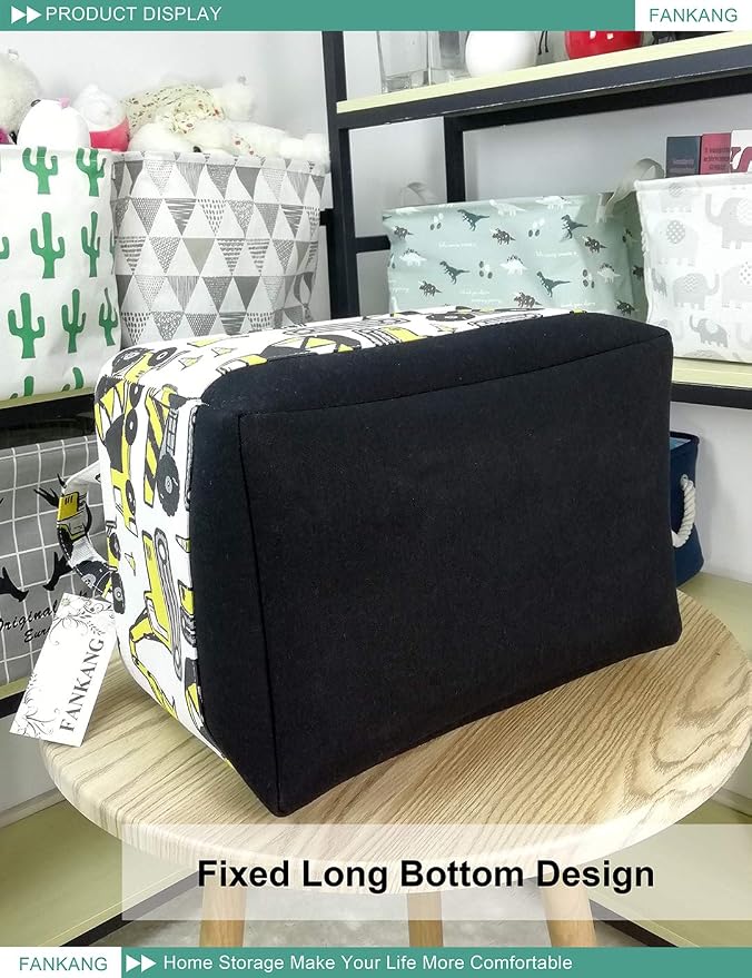 FANKANG Rectangular Laundry Basket Nursery Storage Fabric Storage Bin Storage - Image 6