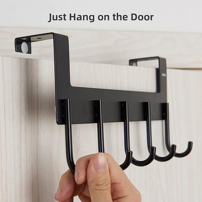 Over Door Hanger, Metal Over The Door Hook Rack - Image 5