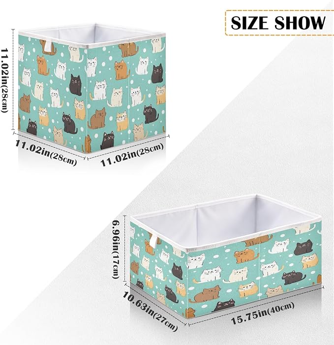 senya Large Storage Bins Probe Kitten Collapsible Foldable Storage Cubes Fabric - Image 3