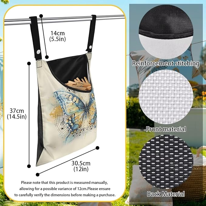 Yellow Butterfly Clothespin Bag - Image 7