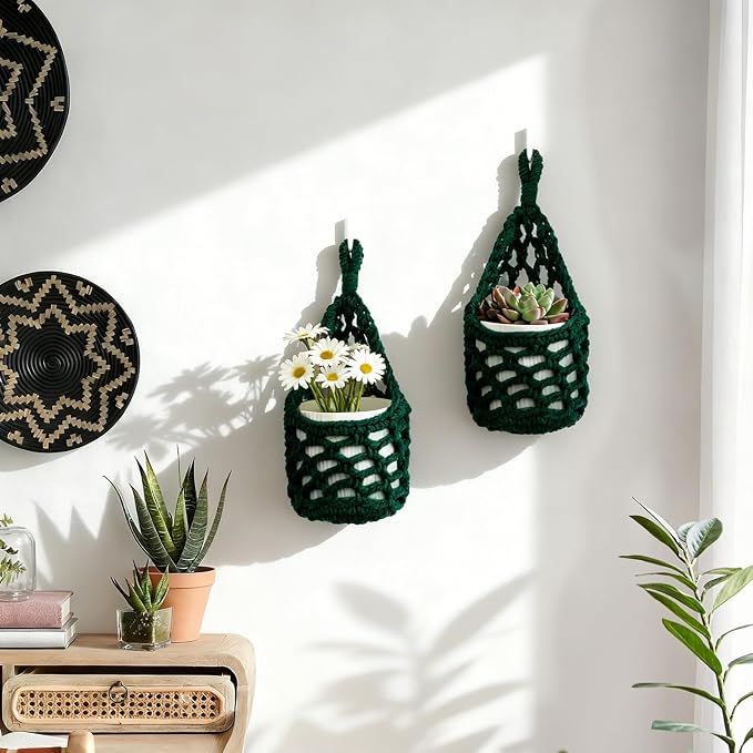 Macrame Wall Plant Hanger, Hanging Planter Basket Holder, Wall Planters - Image 7