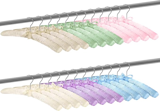 Jetec 12 Pieces Satin Padded Hangers - Image 2