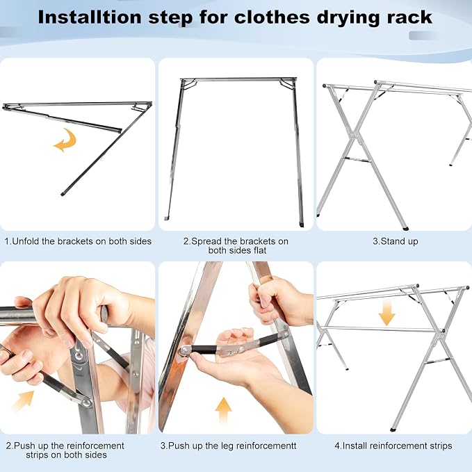 Sarahipe Sillars Clothes Drying Rack, 79 inches Laundry Drying Rack Clothing - Image 7
