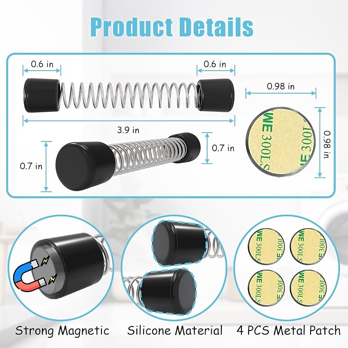 Washer Door Prop, Magnetic Front Load Washing Machine Door Stopper Keep Washer - Image 3