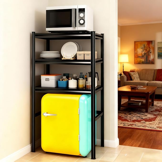 3-Tier Space Saving Refrigerator Shelf Organizer, Adjustable Metal Storage Rack - Image 6