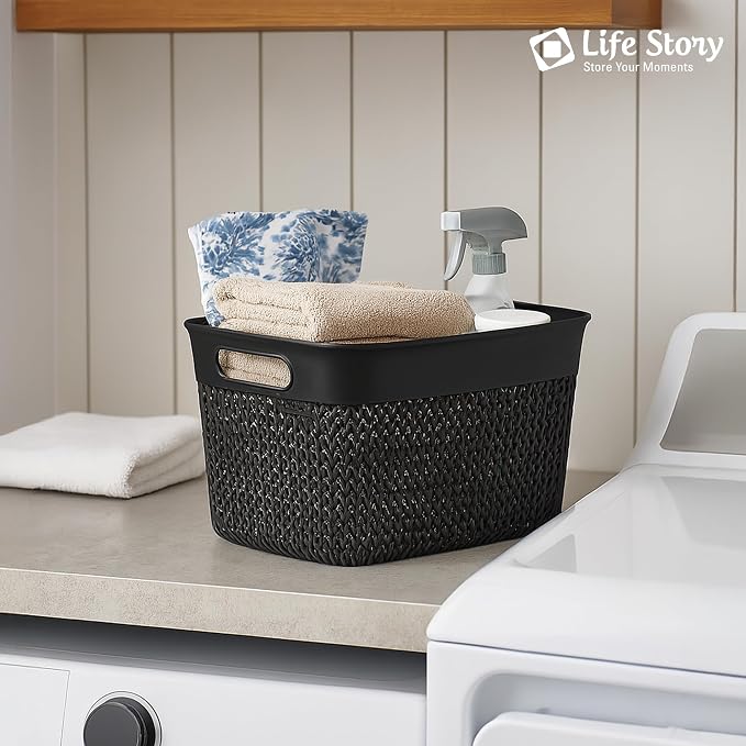 Life Story 16 Quart Decorative Storage Basket, Large Plastic Home Organizer - Image 5