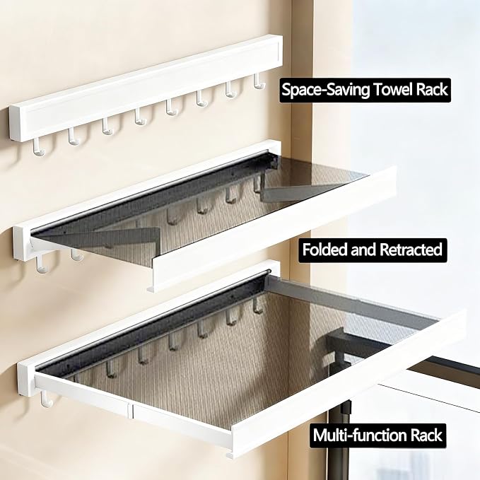 LETINE Wall Mounted Drying Rack: Retractable Indoor Clothes Drying Rack – - Image 5