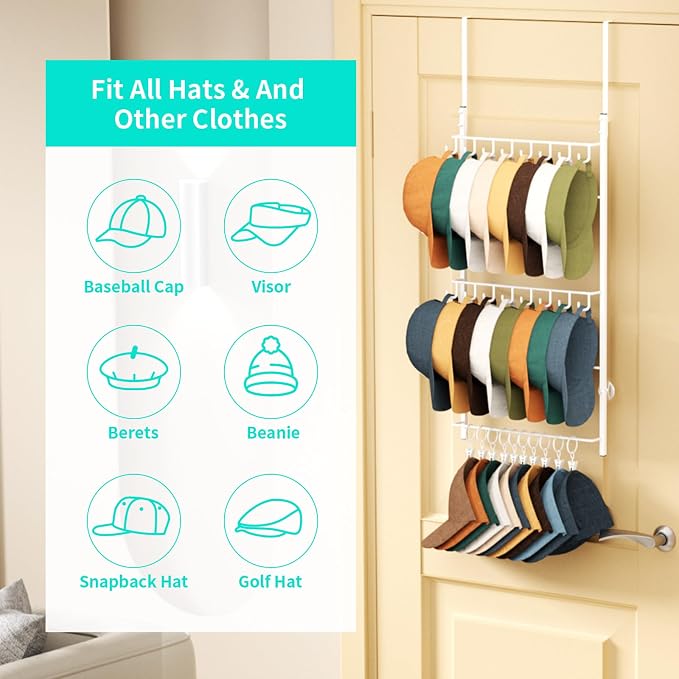HapiRm Over Door Hat Rack - Image 5