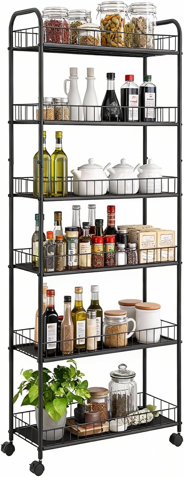 10in 6 Tier Slim Storage Cart by Seadasyoon