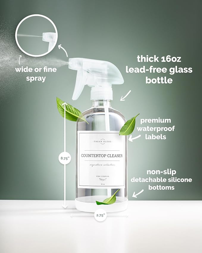 Vine Creations Glass Spray Bottles, 2 Pack Refillable Spray Bottles - Image 5