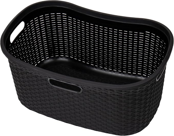 Mind Reader 40L Laundry Basket, Clothes Hamper, Premium Wicker Design - Image 6