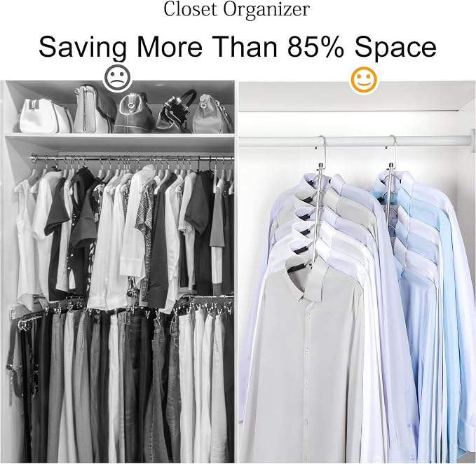 TOPIA HANGER Clothes Hanger Space Saving, 6 Tier Shirt Coat Hangers Space - Image 2