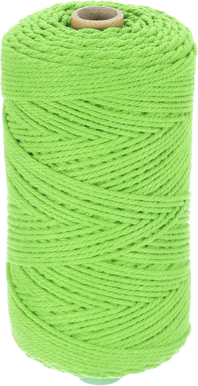 HARFINGTON Natural Macrame Cord 2mm x 220 Yards 3 Strand Twisted Cotton Macrame by HARFINGTON