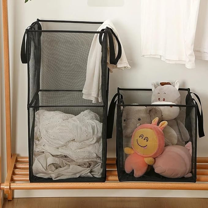 2 Pack Popup Laundry Hamper, Large Collapsible Mesh Laundry Baskets Dirty - Image 5