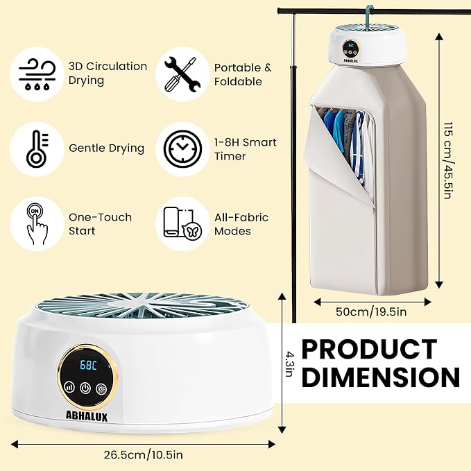 Mini Dryer For Clothes – Portable Laundry Machine, Compact Electric Dryer For - Image 5