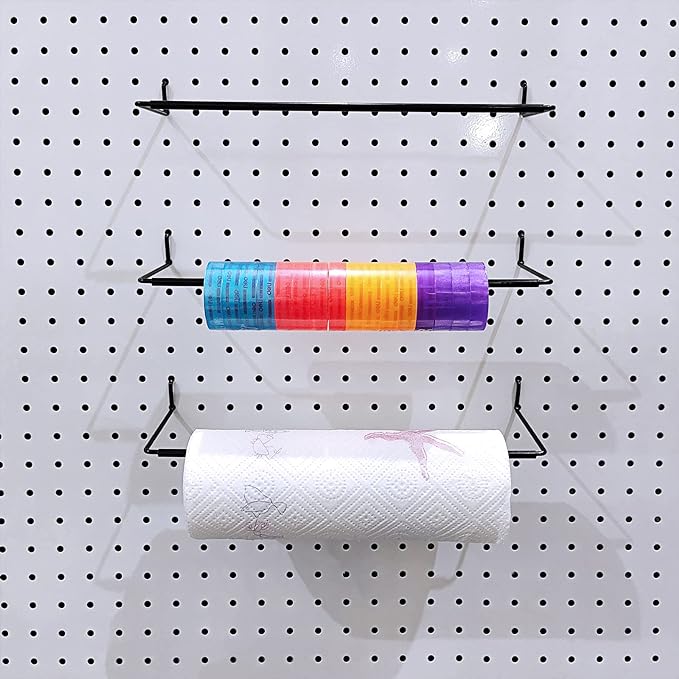 5 Pack Extendable Pegboard Paper Towel Holder, Pegboard Hook by Unknown