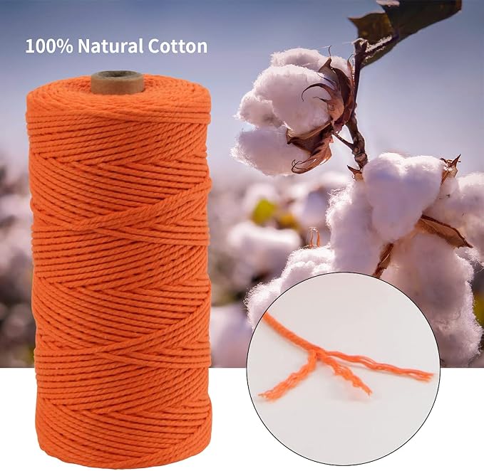 Macrame Cord, POZEAN 2mm x 220 Yards Colored Macrame Rope, 100% Natural Cotton - Image 3