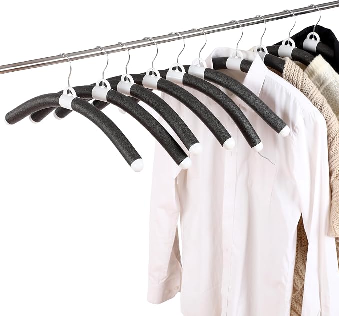 Maxdot 10 Pcs Padded Bendable Hanger 19" No Shoulder Bump Sweater Coat Hangers by Maxdot