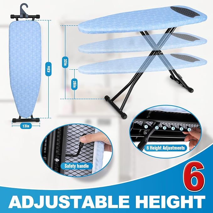 Ironing Board with Silicon Iron Mat Heavy Metal Frame Legs Iron Stand - Image 2