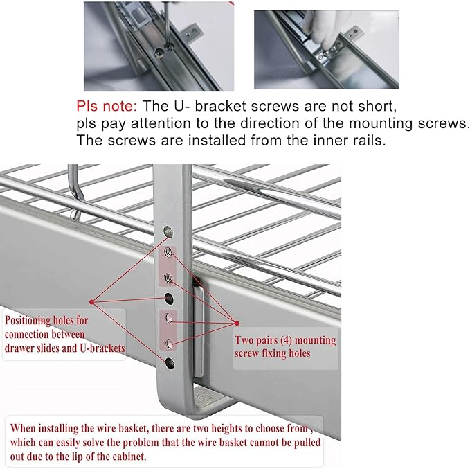 DINDON 1 Tier Pull Out Cabinet Organizer Heavy-Duty Metal Sliding Drawer Shelf - Image 5