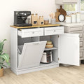 LDAILY Moccha Kitchen Tilt Out Trash Cabinet, Hideaway Recycling Cabinet by LDAILY