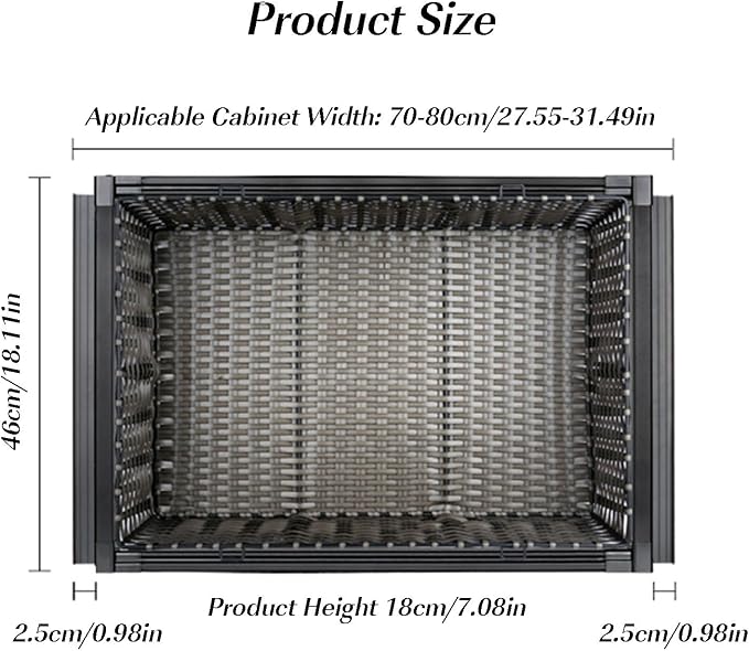 Pull Out Drawer Organizer Containers, Basket Storage Rack - Image 2