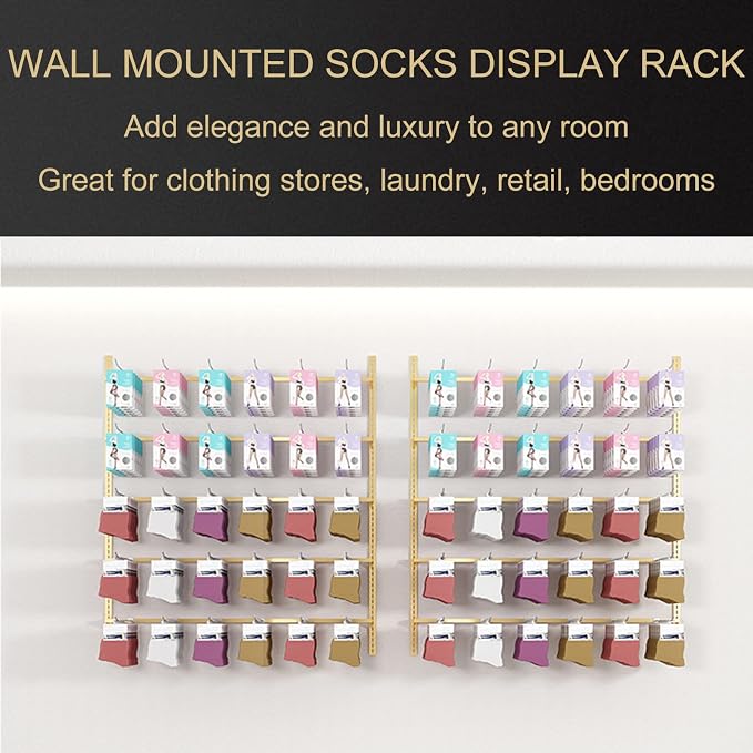 Retail Garment Rack Modern Clothes Hanging Bar, Boutique Sock Organizer Rail - Image 9