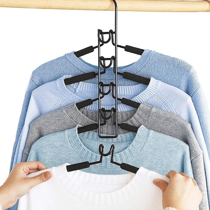 Multi-Layer Magic Clothes Hanger, 5-in-1 Space Saving Pants Rack & Wardrobe - Image 2